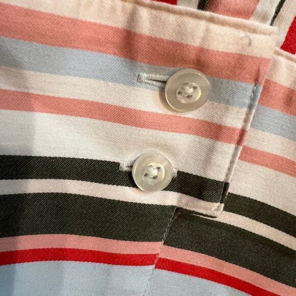 Chico’s Colorful Striped Cotton Blend No Iron Chic Stretch  Blouse Size 3 (16) - Picture 8 of 11